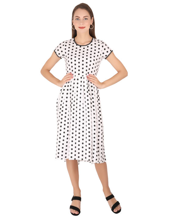 White Polka Dot Dress uploaded by Sharma brother & sons on 2/9/2022