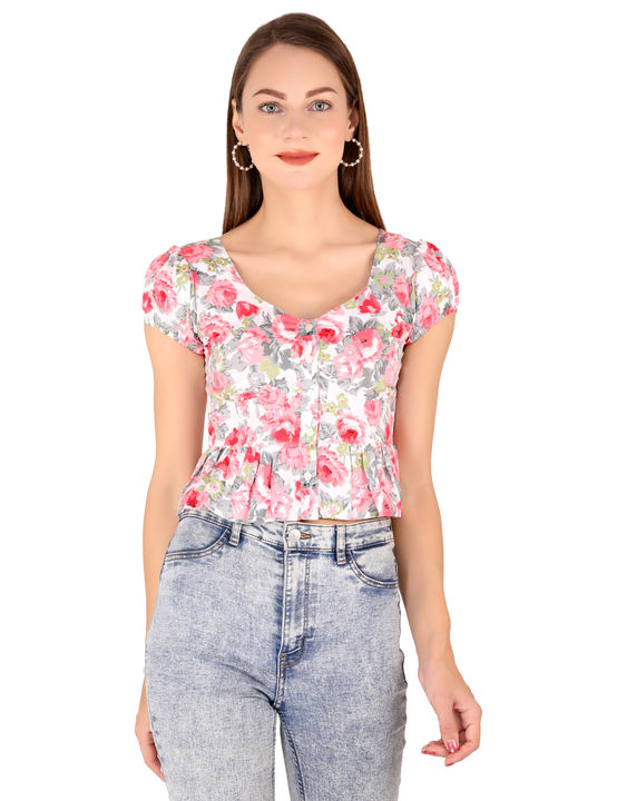 Women Multicolour Printed Crop Top  uploaded by business on 2/9/2022