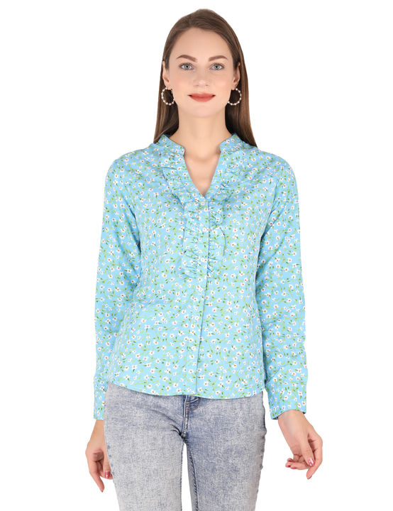 Women Floral Printed Blue Top  uploaded by Sharma brother & sons on 2/9/2022