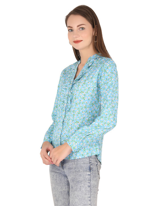 Women Floral Printed Blue Top  uploaded by Sharma brother & sons on 2/9/2022