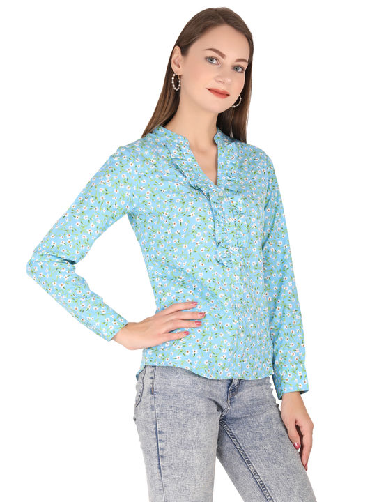 Women Floral Printed Blue Top  uploaded by Sharma brother & sons on 2/9/2022
