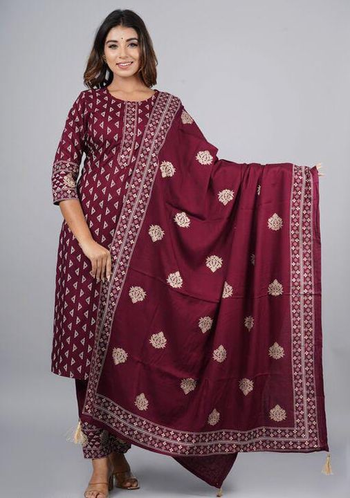 Post image Catalog Name:*Beautiful Kurta Sets*
🔥💥🔥💥🔥💥🔥
Look beautiful with this rayon printed kurta pant dupatta set🥰
❣️Kurta Fabric: Rayon❣️
❣️Bottomwear Fabric: Rayon❣️
❣️Sizes: M to XXXL❣️
💰💰Price 💰💰
Free Shipping !!! COD available!!