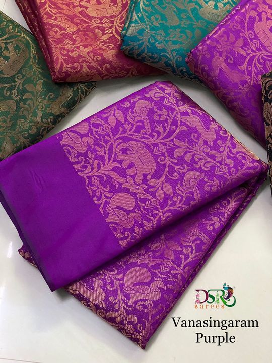 Post image 🕊🕊🕊🕊🕊🕊🕊🕊🕊🕊🕊
DSR presenting the timeless beauty ……
The famous vanasingaram 𝑆𝐴𝑅𝐸𝐸𝑆 …
🌹*DSR-Vanasingaram Kanchi Bridal Tissue Sarees*🌹
Colour coordinated brides maid A bridesmaid trousseau is never complete with an soft silk Kanchipuram Woven in the finest weaves and purest quality thread , this soft silk saree is a must have for any South Indian wedding . The body showcases thread check with vanasingaram buttas making it an fine example for craftsman ship 
With making it suitable for any auspicious occasions….
*These high quality Kanchi semi silk sarees are a gem with the motifs are Annapakshi (mythical birds) or Parrot or Deer or elephant (vajra) or which are woven Vanasingaram -beauty of forest all over the saree….*
Grand pallu…
Grand jacquard blouse….
@ *1299+$*
*Book urs soon… best one to add to ur wardrobe…*🤩🕊🕊🕊🕊🕊🕊🕊🕊🕊🕊🕊
