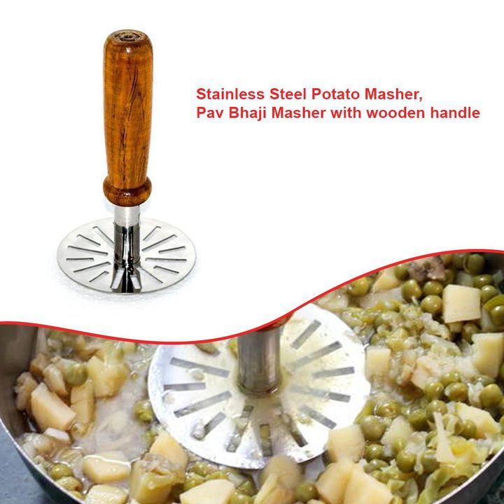 STAINLESS STEEL POTATO MASHER, PAV BHAJI MASHER WITH WOODEN HANDLE

 uploaded by FMEinfotech on 2/9/2022