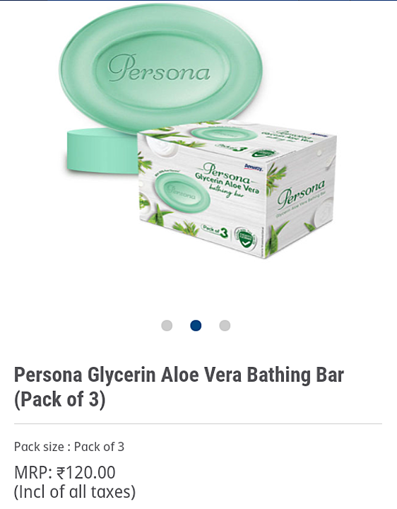 Persona glcerin aloe vera bathing bar  uploaded by Prajapati collections  on 10/7/2020