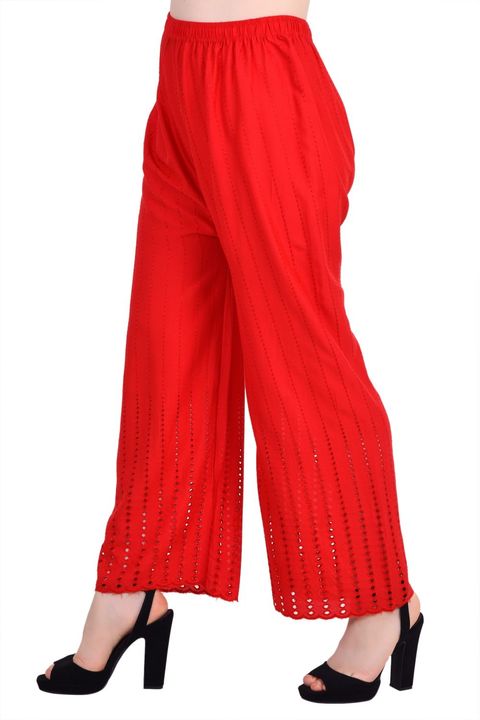 Women Rayon embroidery regular Red Trouser  uploaded by business on 2/9/2022