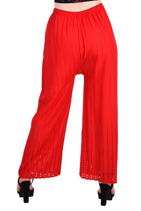 Women Rayon embroidery regular Red Trouser  uploaded by Illumynate on 2/9/2022