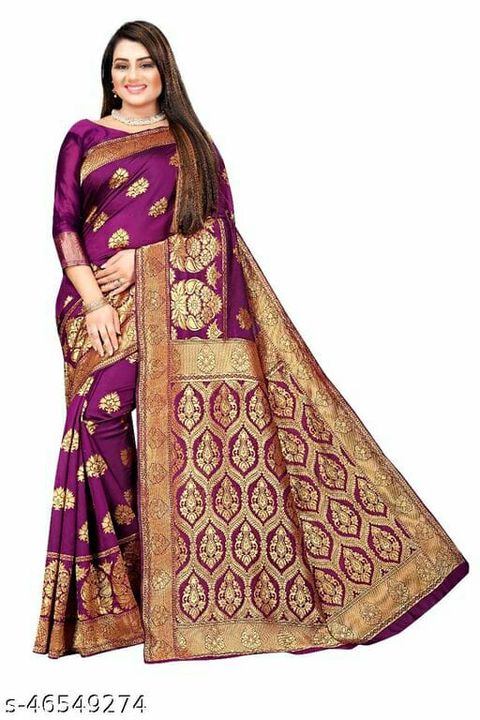 MK FASHION Women's Kanchipuram Silk Blend Saree With blouse piece uploaded by business on 2/10/2022