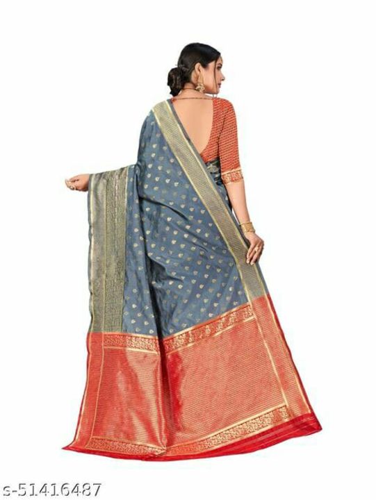 MK FASHION Women's Kanchipuram Silk Blend Saree With blouse piece uploaded by business on 2/10/2022