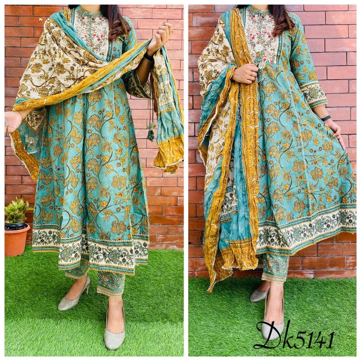 Cotton Kirta with Pant and Malmal Dupatta uploaded by Rads Products on 2/10/2022
