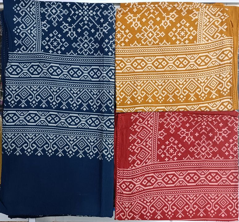 Stol  stepal silk material ajarkh print  uploaded by business on 2/10/2022
