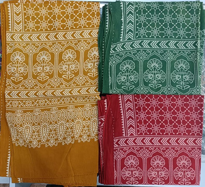Stol  stepal silk material ajarkh print  uploaded by Vrihant creation on 2/10/2022