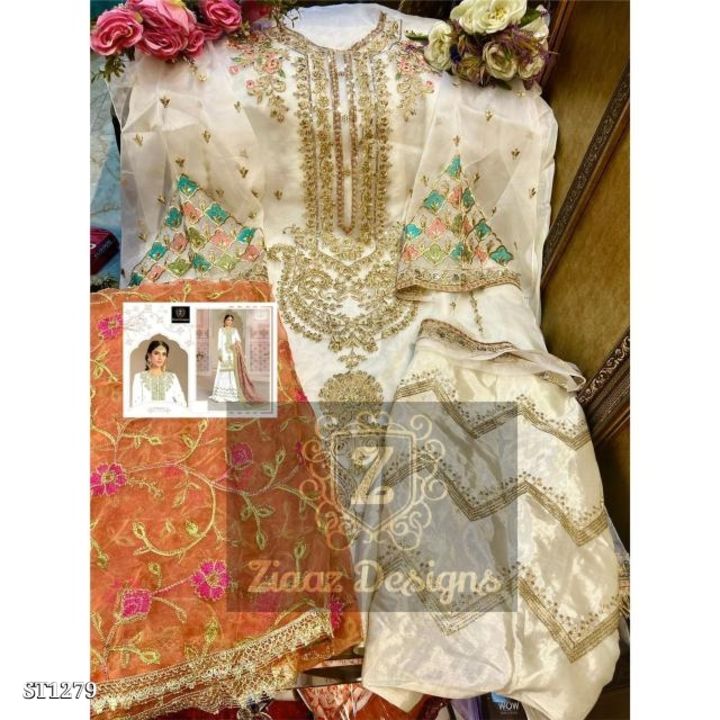 Post image Catalog Name: *Ziaaz Designs Maria 7773 Gharara Colours*
*Ziaaz Designs* - brand that speaks for itself Alhamdullillah❤️
*🔴Maria 7773 Gharara Colours A B C* 
Organza Heavy embroidered Semi stitched topOrganza Embroidered DupattaSantoon Inner and bottoms with front embroidery work unstitched
*❤️3 Colours*


*Price: ₹1465 ~₹2515~ (42% off)*_*Free Cod! Free Shipping! Easy Returns!*_