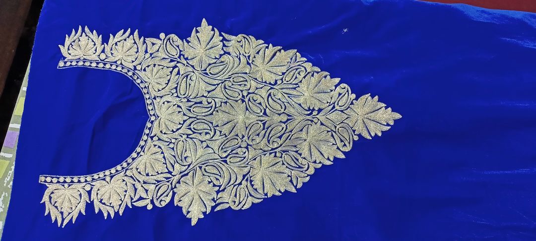 Royal blue velvet kurti uploaded by Shamim embroidery works on 2/11/2022