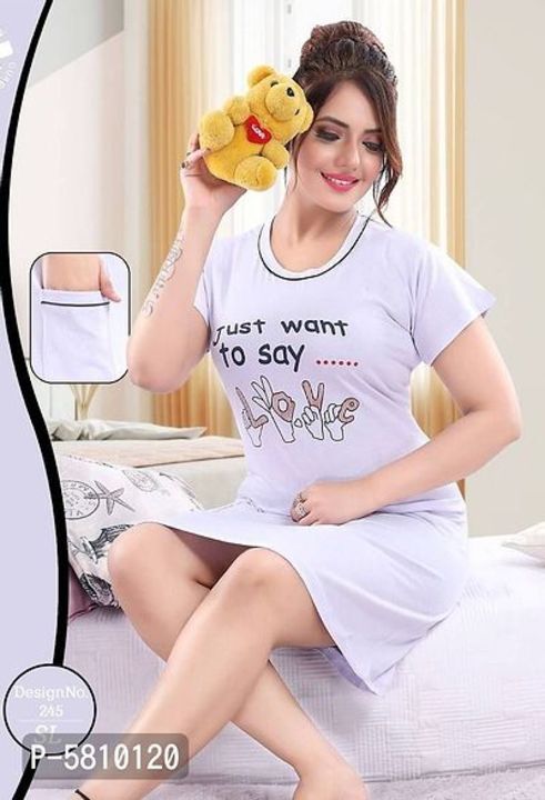 Women's long t shirt for nightwear uploaded by JanGra CollectiOns on 2/11/2022