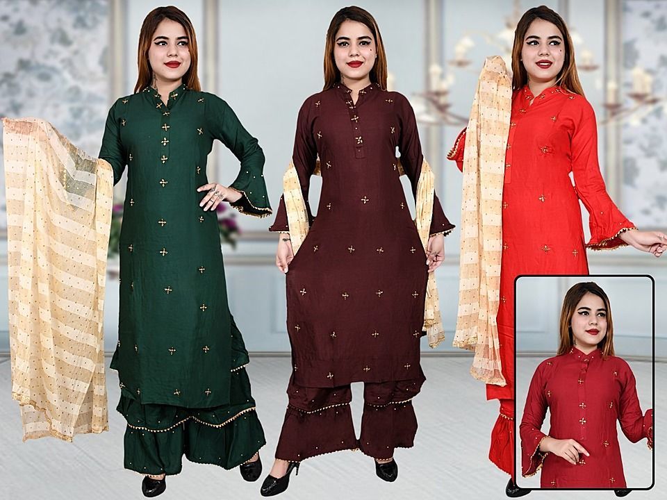 Ladies fancy plazo suit at manufacturing rate. uploaded by MIMKART FASHION PRIVATE LIMITED on 10/7/2020