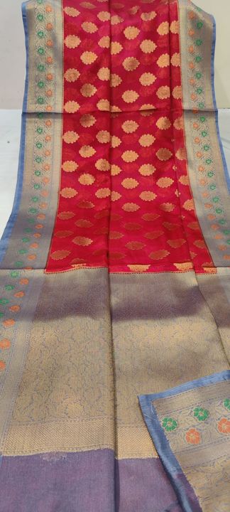 Semi silk saree meenakari border uploaded by Sswholesalevns on 2/11/2022