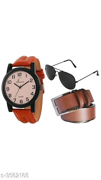 Combo of leader belt , watch and sun glasses uploaded by business on 10/8/2020