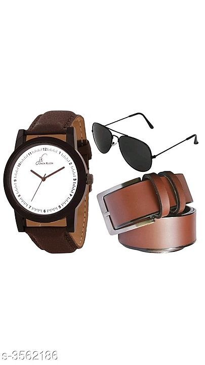 Combo of leader belt , watch and sun glasses uploaded by business on 10/8/2020