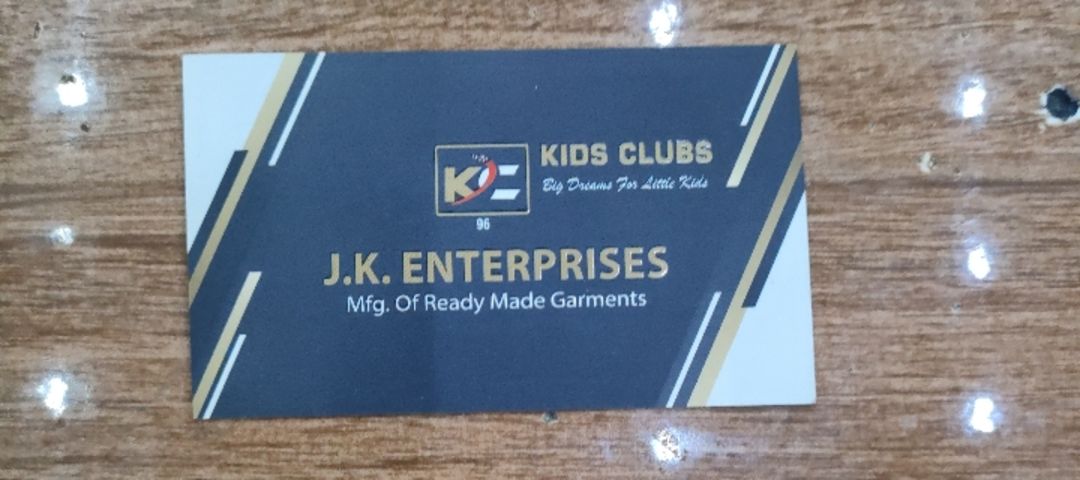 Visiting card store images of JK enterprise kids wear manufacture