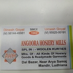 Business logo of Angoora Hosiery Mills Dal Bazar Ludhiana 