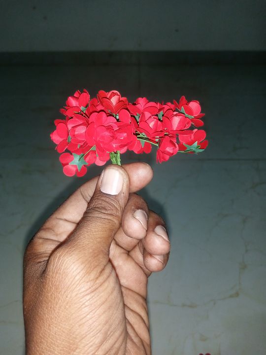 Paper flowers with stem wire uploaded by amol lokhande on 2/12/2022