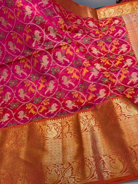 Post image *🕉VYKUNTAPURAM🕉*
🌷Wow!! Exclusive collection chandri pattu saree…
🌷Super colour combinations saree pink with orange…
🌷Pochampally desgin rich look party wear saree…
🌷Heavy desgin pallu with tassles…
🌷Brocade blouse ….
💰Price 1950+$
*Multiples available ready to dispatch *