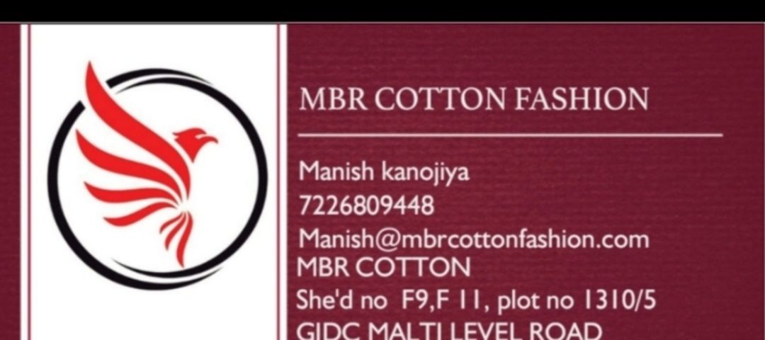 Visiting card store images of Mbr cotton fashion 