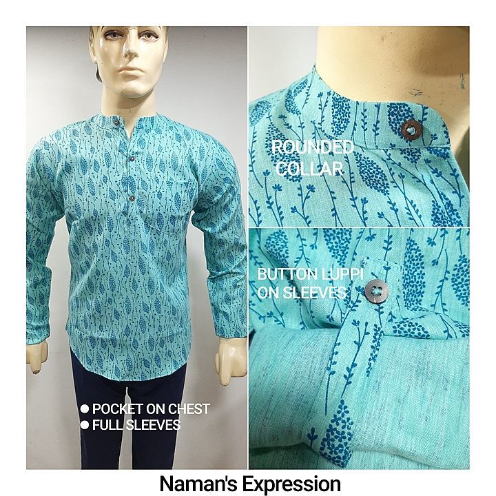 Men short kurta full sleeve uploaded by Naman Enterprises  on 10/8/2020