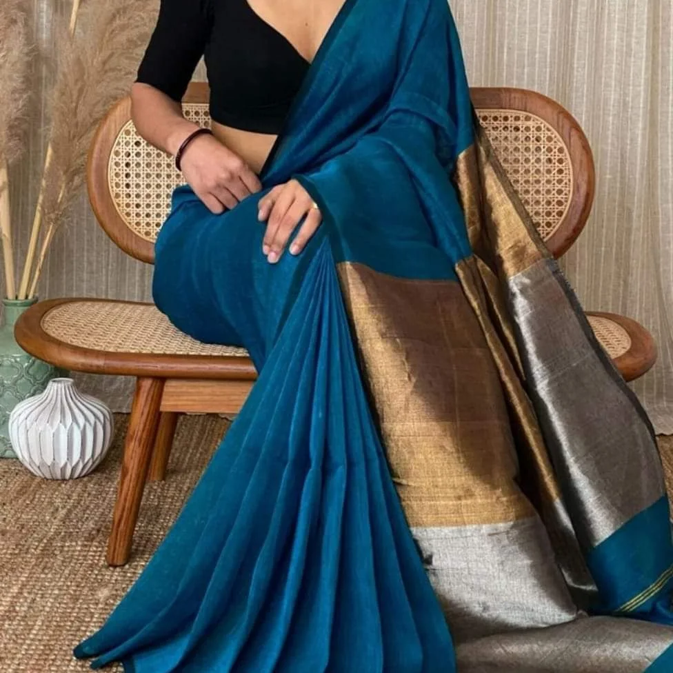 Linen Saree uploaded by Om Silk Fabrics on 2/12/2022