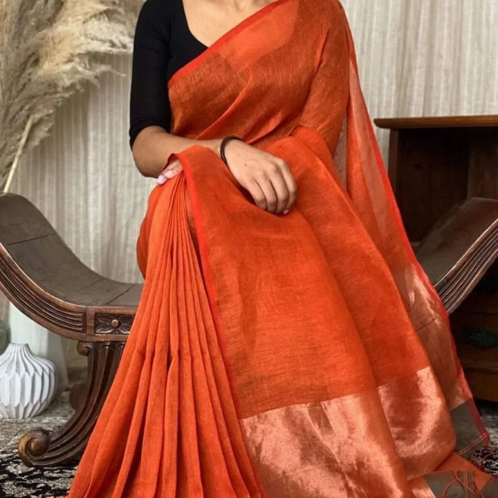 Linen Saree uploaded by Om Silk Fabrics on 2/12/2022