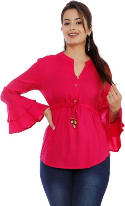 Silkova Casual Flute Sleeve Solid Women Pink Top

Color: Black, Blue, Pink, RED, YELLOW

Size: XS, S uploaded by Amaush Kumar on 2/12/2022