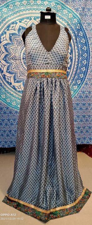 Silk sari long dress Punjabi style uploaded by business on 2/13/2022