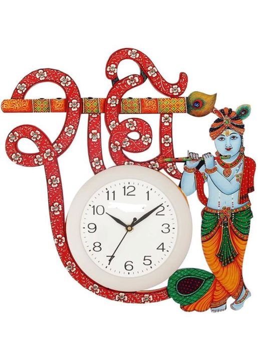 Radhe krishna shape clock uploaded by AANAHA Home creation  on 2/13/2022