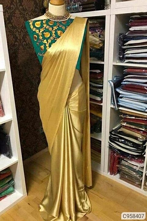 Post image *Catalog Name:* Stylish Heavy Satin Silk Sarees With Solid  Work

*Details:*
Description: It Has 1 Piece of Saree and 1 Piece of Blouse
Fabric: Saree: Heavy Satin Silk, Blouse: Jacquard Silk
Length: Saree: 5.5 Mtr, Blouse: 0.80 Mtr
Work: Saree: Solid, Blouse: Jacquard Print
Designs: 8

💥 *FREE Shipping* 
💥 *FREE COD* 
💥 *FREE Return &amp; 100% Refund* 
🚚 *Delivery*: Within 7 days