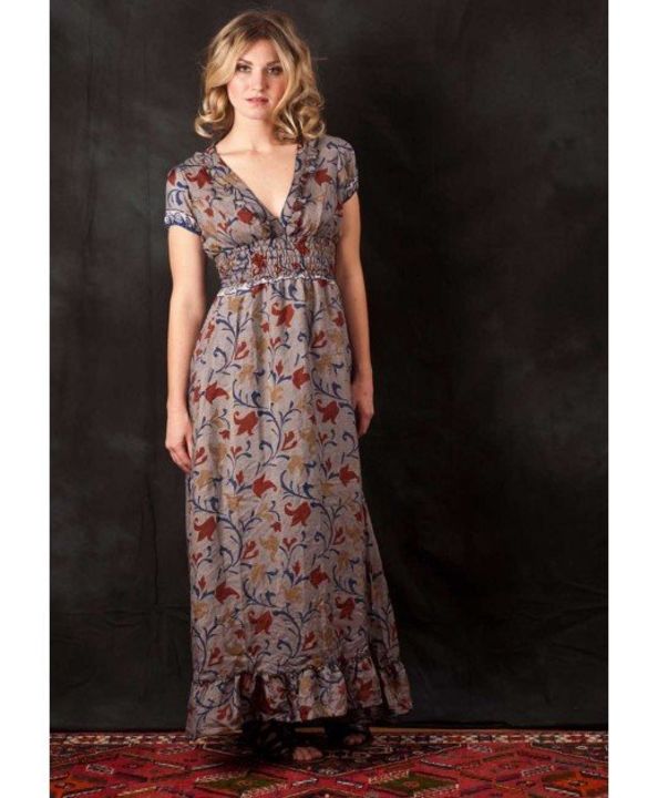 silk floral dress uploaded by Rika Silk Creations on 2/13/2022