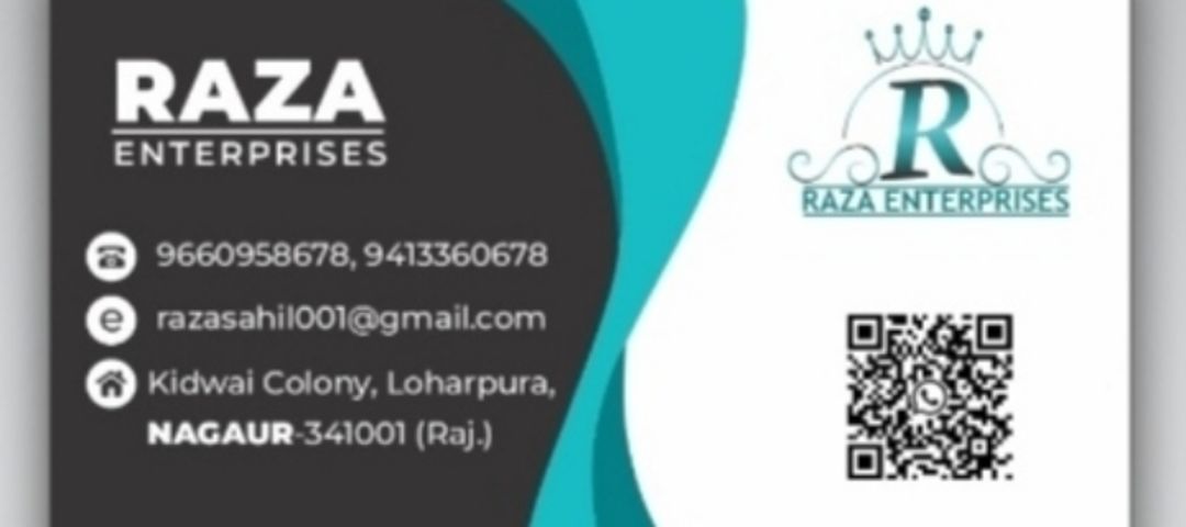 Visiting card store images of Raza Enterprises