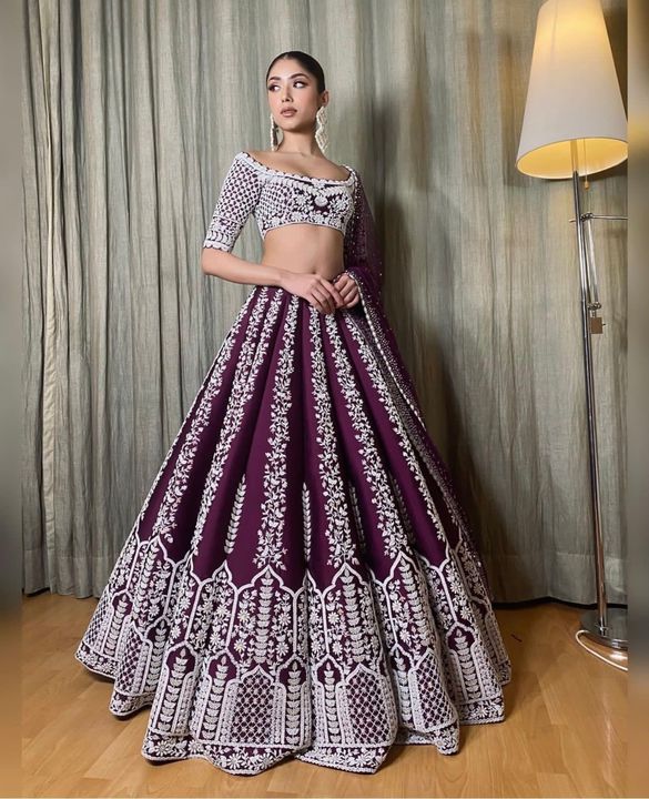 ❤️Designer full thread work heavy lahanga❤️ uploaded by Glorious.collections on 2/13/2022