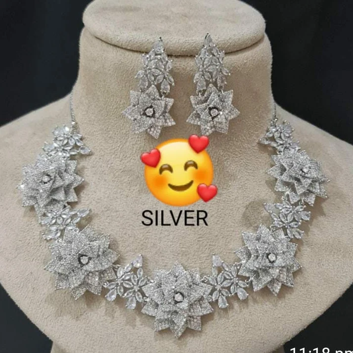 Designer American diamond set 🥰 uploaded by Glorious.collections on 2/13/2022