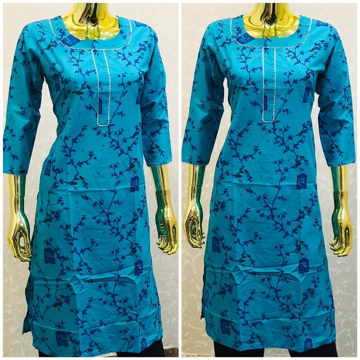 Cotton Printed Straight kurti uploaded by business on 2/14/2022