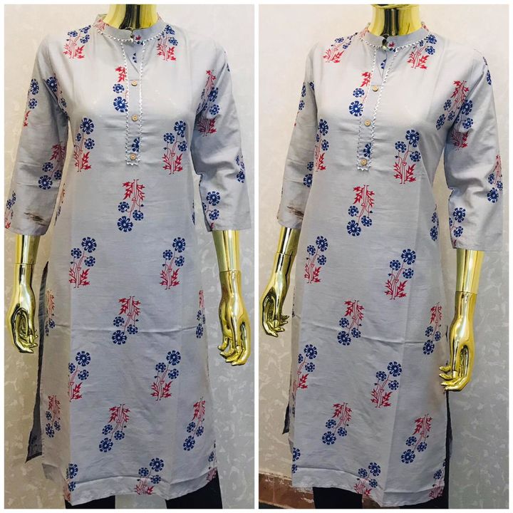 Cotton Printed Straight kurti uploaded by Pooja Trends on 2/14/2022