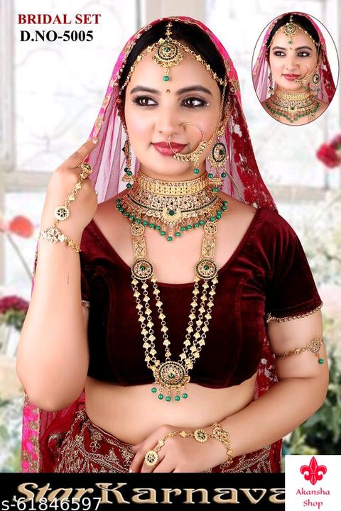 Post image Catalog Name:*Elite Unique Jewellery Sets*Base Metal: AlloyPlating: Gold PlatedStone Type: Artificial StonesType: Necklace and EarringsMultipack: 7Easy Returns Available In Case Of Any Issue*Proof of Safe Delivery! Click to know on Safety Standards of Delivery Partners- https://ltl.sh/y_nZrAV3