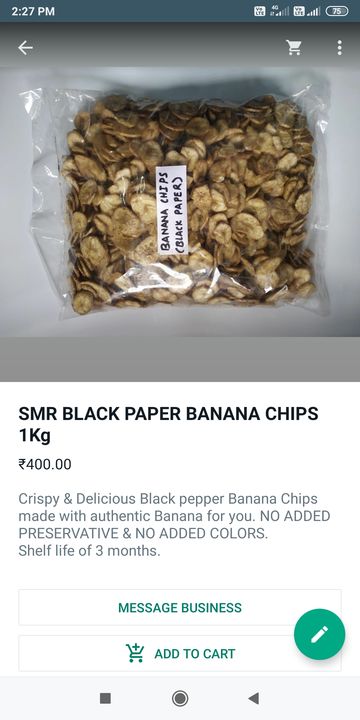 Black pepper banana chips 1 kg  uploaded by Smr food on 2/14/2022