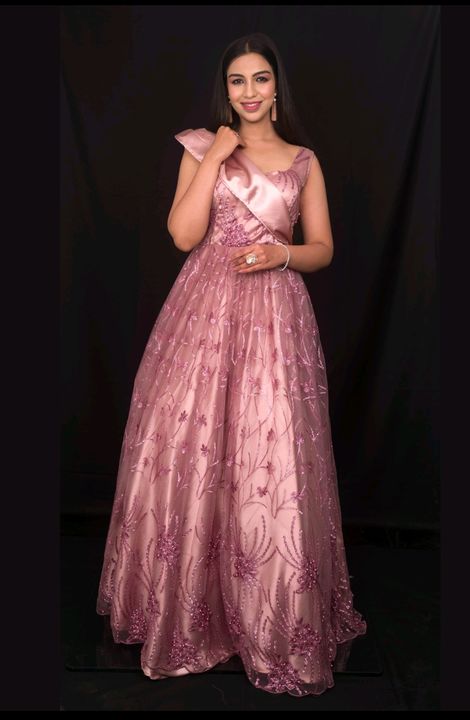 Product image with price: Rs. 7500, ID: pink-satin-gown-6dd6cf5b