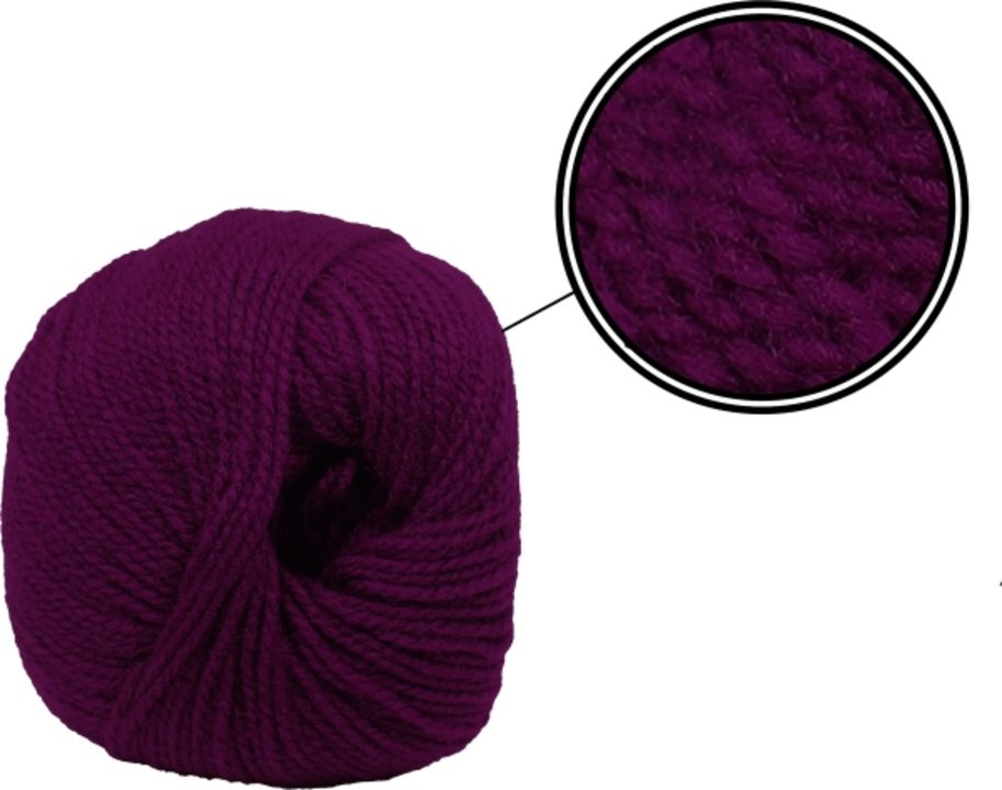 Royal Villa Original Knitting Yarn Wool-2 Ply- Deep Purple Woolen Crochet Yarn Thread.  uploaded by business on 2/14/2022