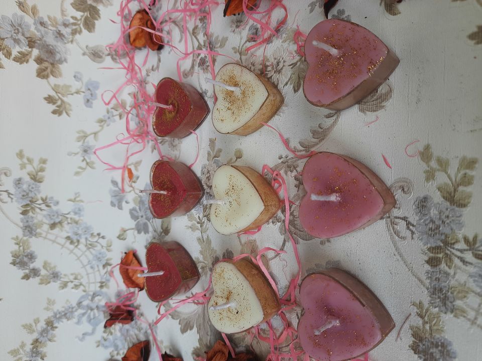 Heart tea light candles uploaded by Herbs Candle on 2/14/2022