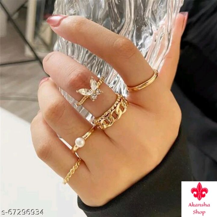 Post image Catalog Name:*Twinkling Graceful Rings*Base Metal: AlloyPlating: Gold PlatedStone Type: American DiamondType: Finger RingMultipack: 1Sizes:Free SizeEasy Returns Available In Case Of Any Issue*Proof of Safe Delivery! Click to know on Safety Standards of Delivery Partners- https://ltl.sh/y_nZrAV3