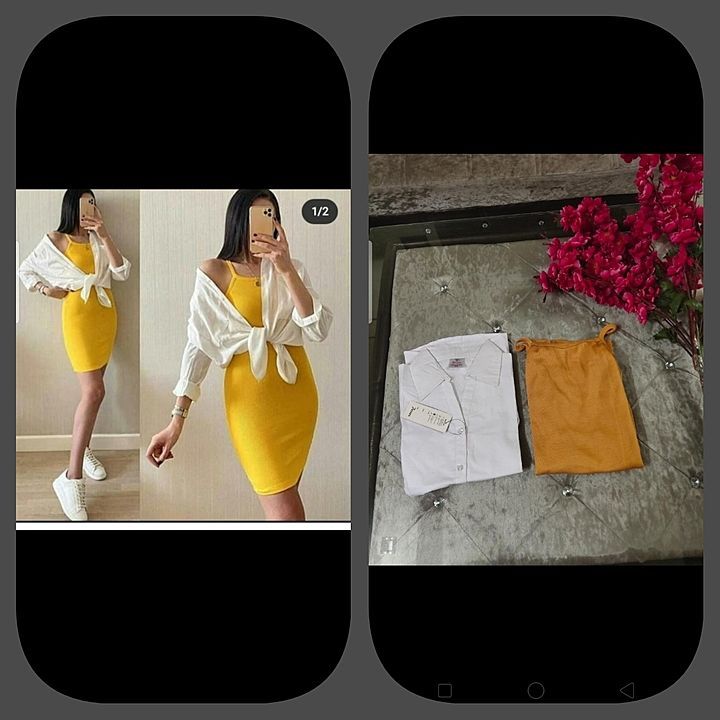 Combo

Shirt + halter dress
Size till 36

Book fast 
No less ❌ uploaded by business on 10/8/2020