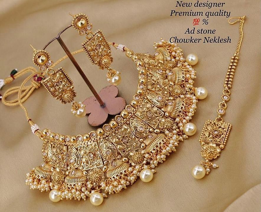 Post image Premium Quality 100% Ad Stones Chowker Necklace