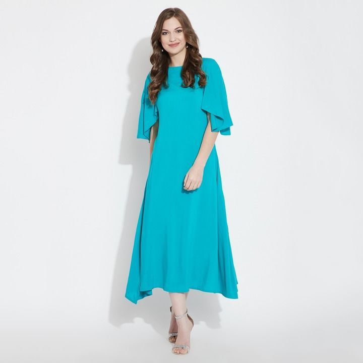 Long dress with Cape sleeves uploaded by business on 2/16/2022